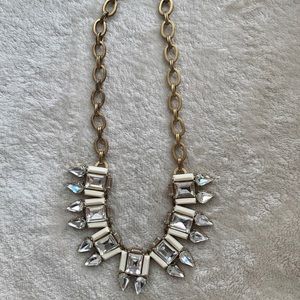 J. Crew Crystal and Gold Statement Necklace